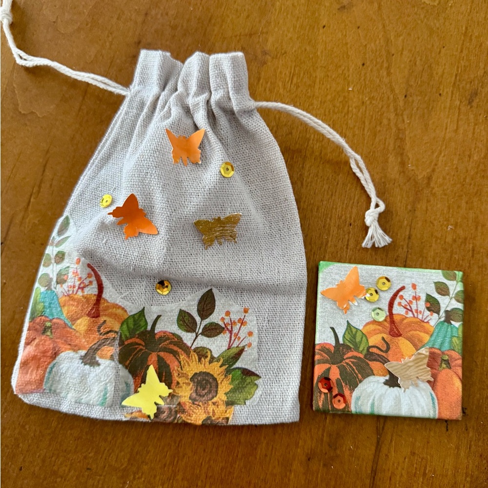 Autumn pumpkin magnet & gift bag